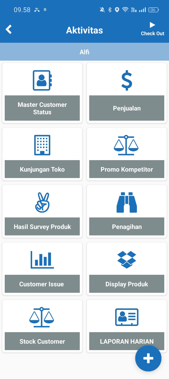 Salesmart in-app map tracking screen