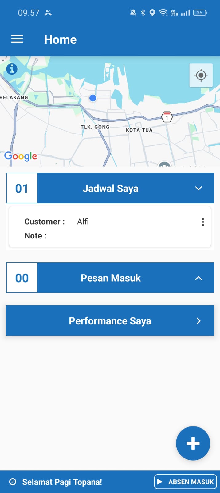 Salesmart in-app customer issue screen